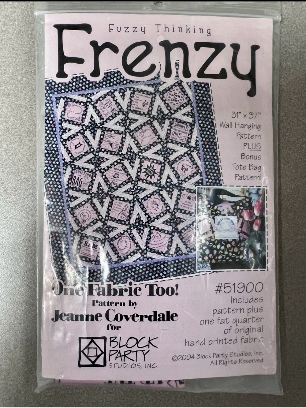 Block Party Studio Fuzzy Thinking Frenzy Quilt Wall Hanging Pattern Fat Quarter
